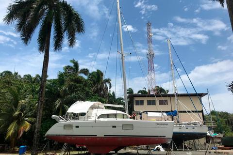 "Pachamama" stand derweil in Panama auf dem Land in einem eingezäunten Areal. Das Schiff wurde jeden Monat von einem Mitarbeiter der Marina inspiziert.  Fotos: Eckhardt  