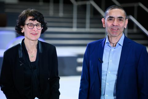Biontech-Gründer Özlem Türeci (links) und Ugur Sahin. Foto: dpa