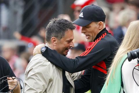 Wiedersehen macht Freude: Thomas Tuchel und 05-Macher Christian Heidel vor dem Anpfiff des Bundesliga-Spiels.